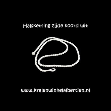 Halsketting zijde koord wit