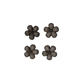 Bloem kralen transparant zwart