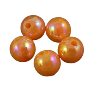Acryl kraaltjes rond 12mm ab olie glans oranje