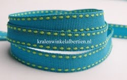 Band groen blauw stiksel 10mm