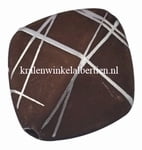 5 acryl kralen bruin met zilver nr. 2 23mm