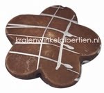 3 acryl bloem kralen bruin met zilver 30mm