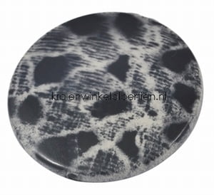3 acryl kralen zwart met grijs 32mm