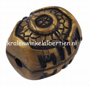 4 acryl kralen bruin  met zwart 20mm