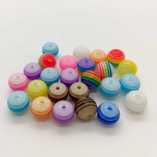 Kraal rond 8mm sieraden zelf maken resin kunststof regenboog rijgen