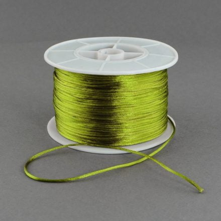 Satijn nylon koord 1mm dik olijf groen