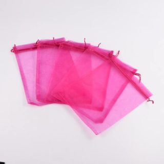 Organza zakje fuchsia roze 12cm groothandel cadeau verpakking