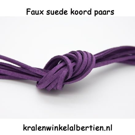 Rol suède koord paars 3mm