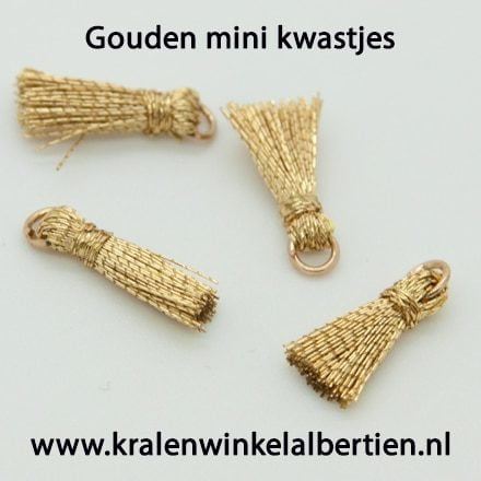 Kwastje goud 10mm mini