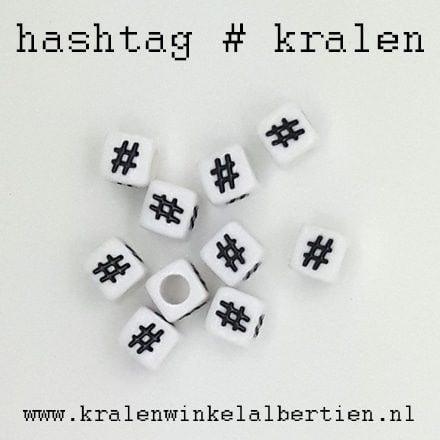 # hashtags kraal vierkant 6mm