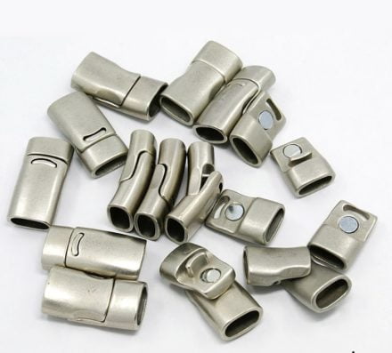 Magneetsluiting leer koord 10mm magneetsluitingen armband zilver nikkelvrij