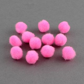 Pompom roze 15mm pomponnetjes