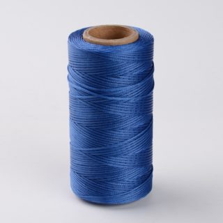 Rol polyester waxkoord blauw 1mm