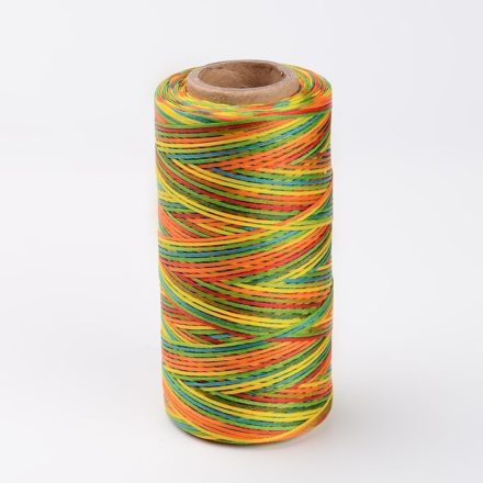 Rolletje polyester waxkoord regenboog 1mm 0.3mm