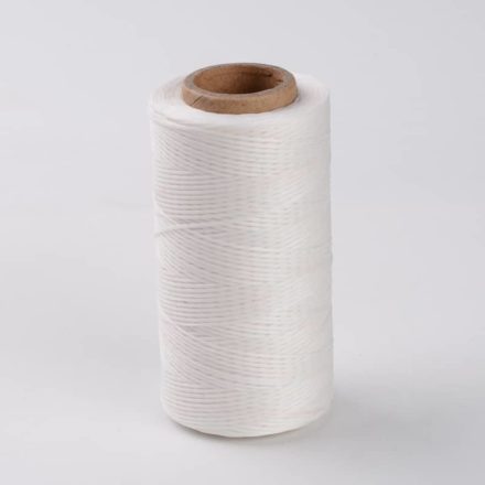 Rol polyester waxkoord wit 1mm plat