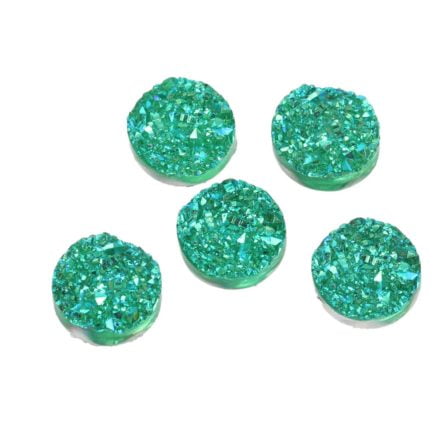 Cabochon 12mm groen druzy