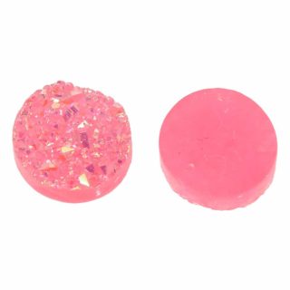Cabochons roze 12mm druzy