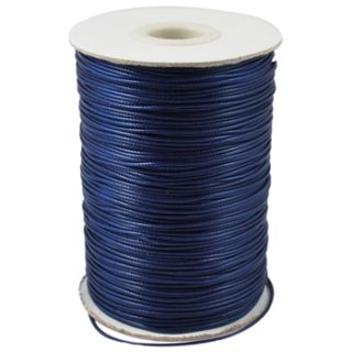 Wax koord donker blauw 0.5mm dik polyester