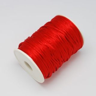 Satijnen koord 2mm rood