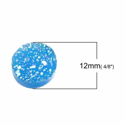 cabochon blauw 12mm