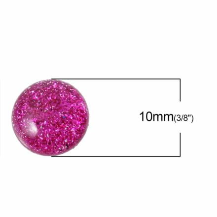 10mm Cabochon glitter roze