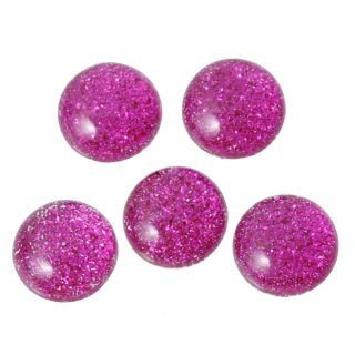 Cabochon glitter roze