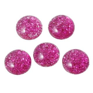 Cabochon roze glitter