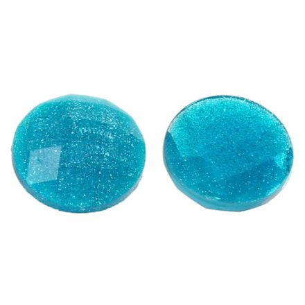 Cabochons facet blauw glitter turqoise