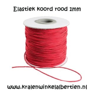 Elastisch koord rood nylon 1mm sieraden