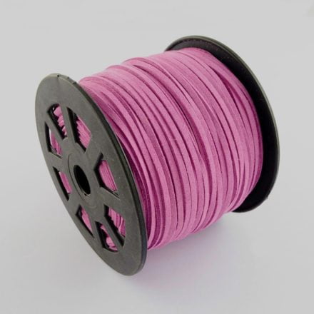 Suède koord 3mm paars roze rol faux