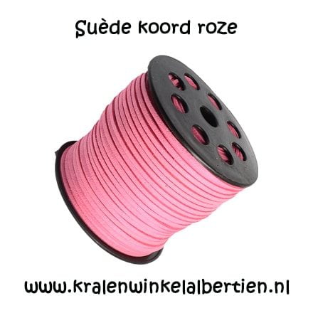 Suède koord roze