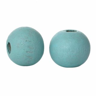 Houten kralen licht turquoise