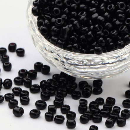 Rocailles zwart 4mm seed beads
