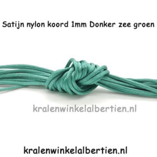 Zijde nylon koord 1mm dik donker zee groen