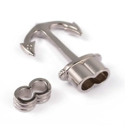 Steeksluiting anker zilver koord