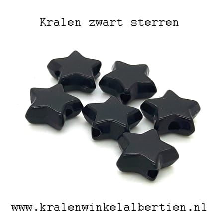 Zwarte ster kraal 10mm kunststof