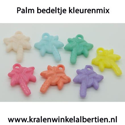 Palmboom bedels gekleurd kunststof