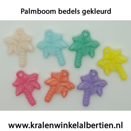 palmbomen bedeltjes gekleurd kunststof