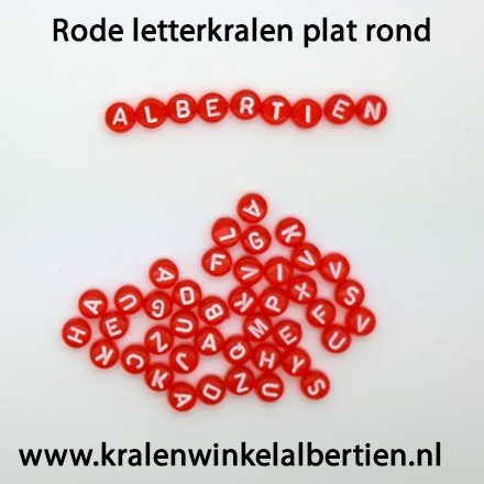 alfabet kralen rood rond letters