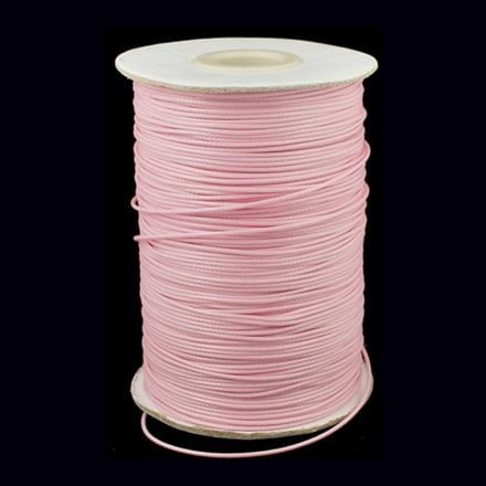 Rolletje waxkoord licht roze 1mm