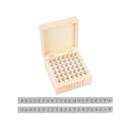 Luxe slagstempel set houten doos alfabet cijfers hartje symbolen