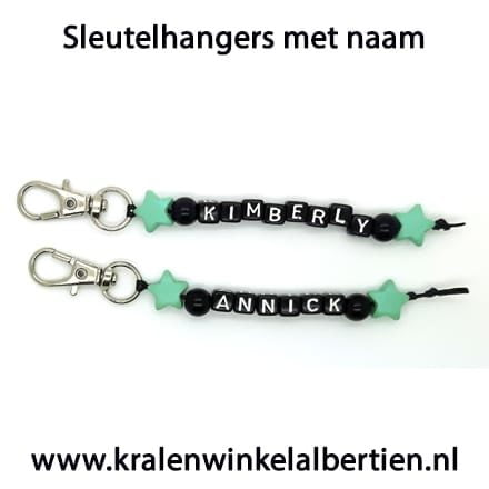 Sleutelhangers met naam uitdelen mint groen