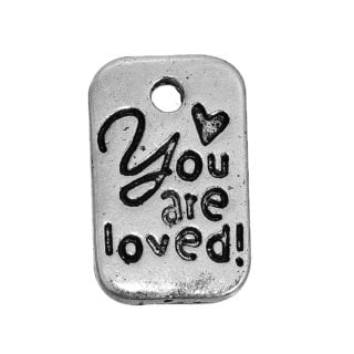 Metalen bedeltjes zilver you are loved