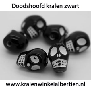 Skull kralen zwart stoer jongens meisjes