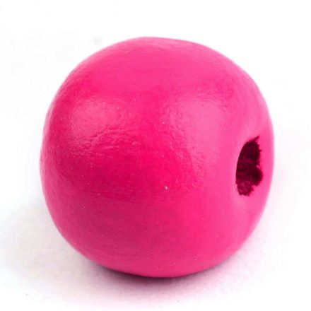 Houten kralen ronde roze 7mm fuchsia