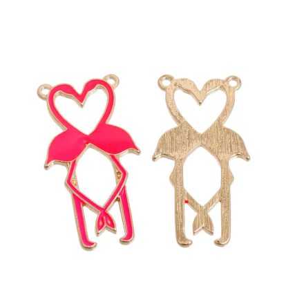 Flamingo's hart bedels groot roze goud