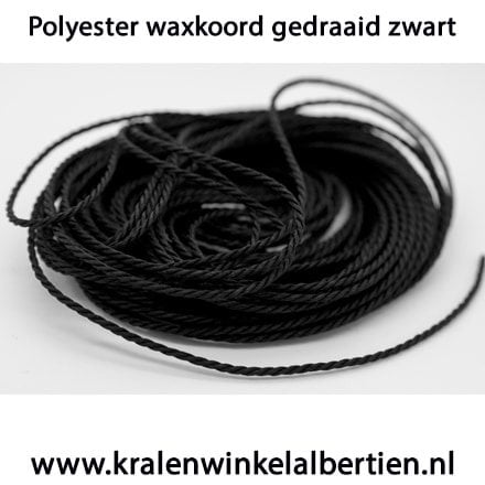 Wax koord zwart sieraden maken 1.5mm