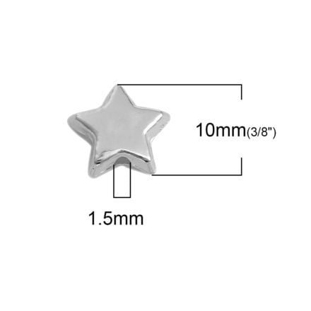 Ster kralen zilveren 10mm acryl