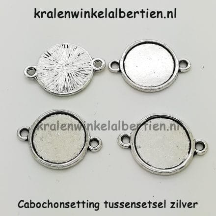 Cabochons setting zilverkleurig rond tussenzetter