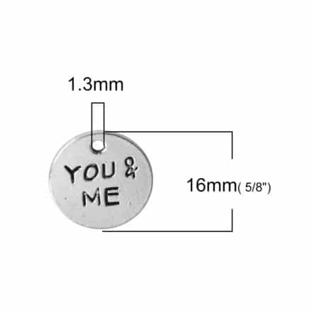 Bedel rond zilver 16mm groot you & me